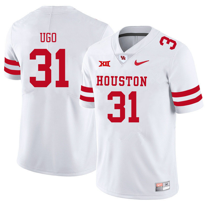 Men #31 Justice Ugo Houston Cougars College Big 12 Conference Football Jerseys Sale-White